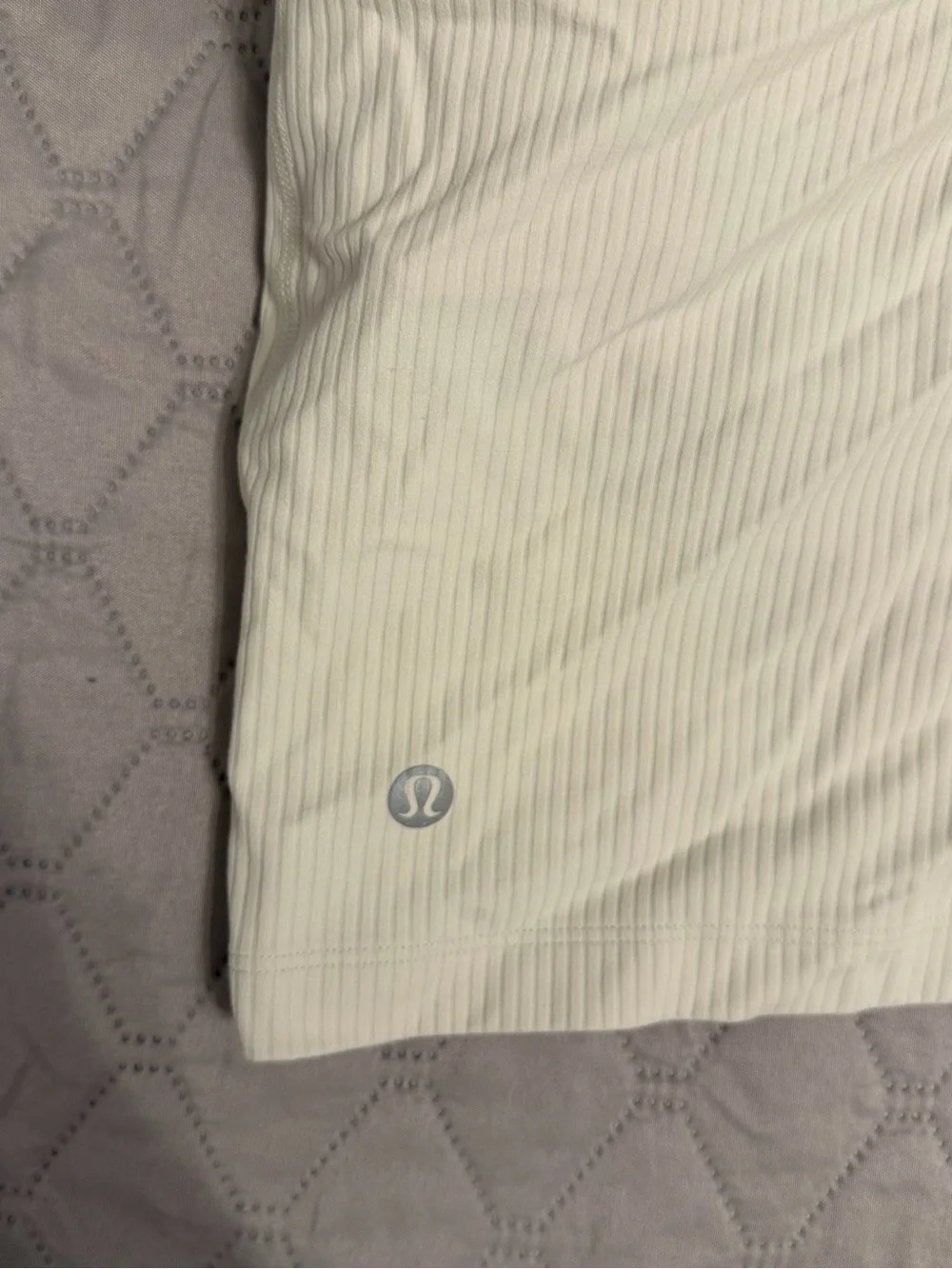 Lululemon Ribbed Nulu Asymmetrical Yoga Tank Top Off White - Size 10